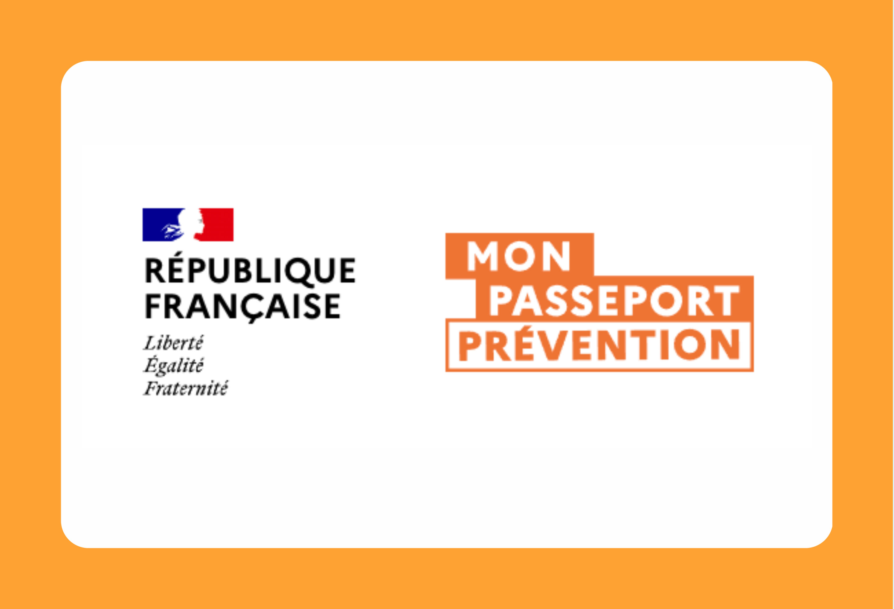 Logo de la république française et logo mon passeport préventionur fond blanc