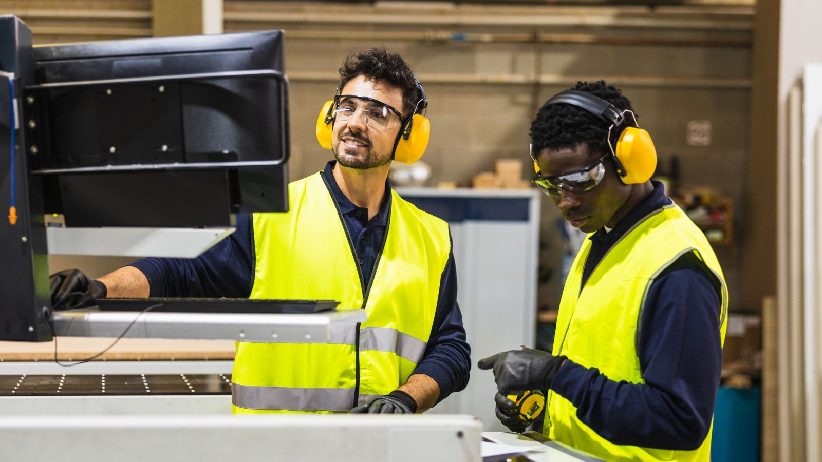 poste de travail ergonomique aménagé en entrepot