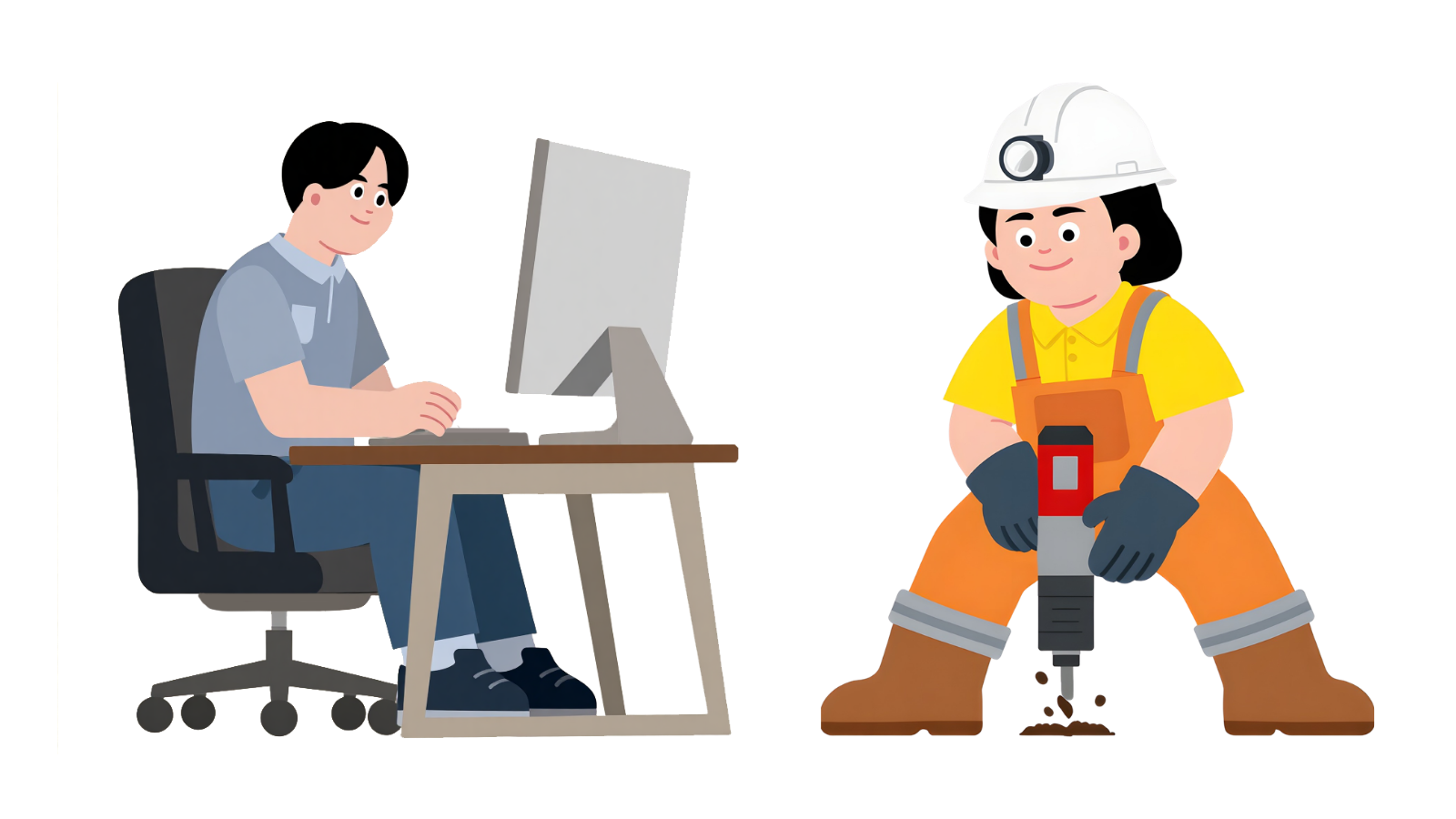 illustration postures statiques vs dynamiques au travail